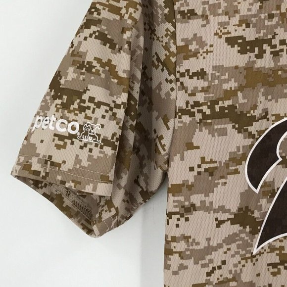 San Diego Padres Mens Shirt XL Kemp Short Sleeve Button Up Camo MLB Baseball - Picture 5 of 15